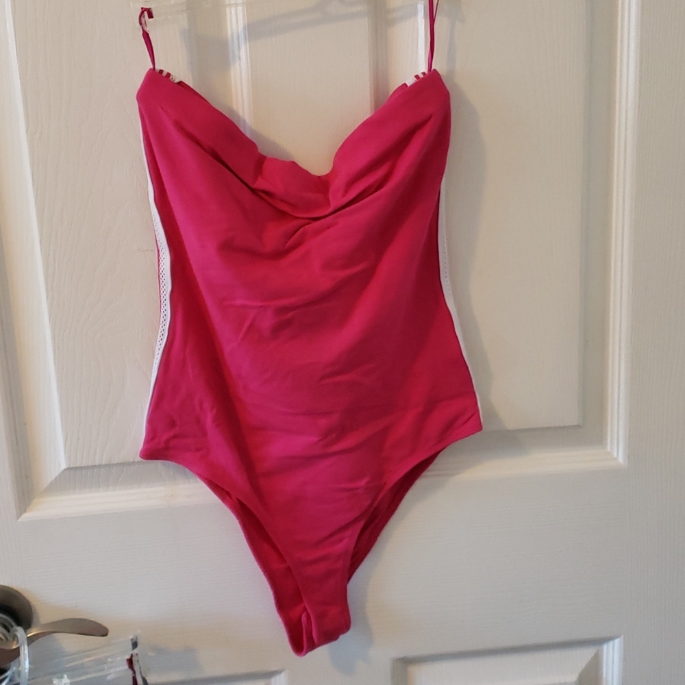 Blue notes strapless bodysuit